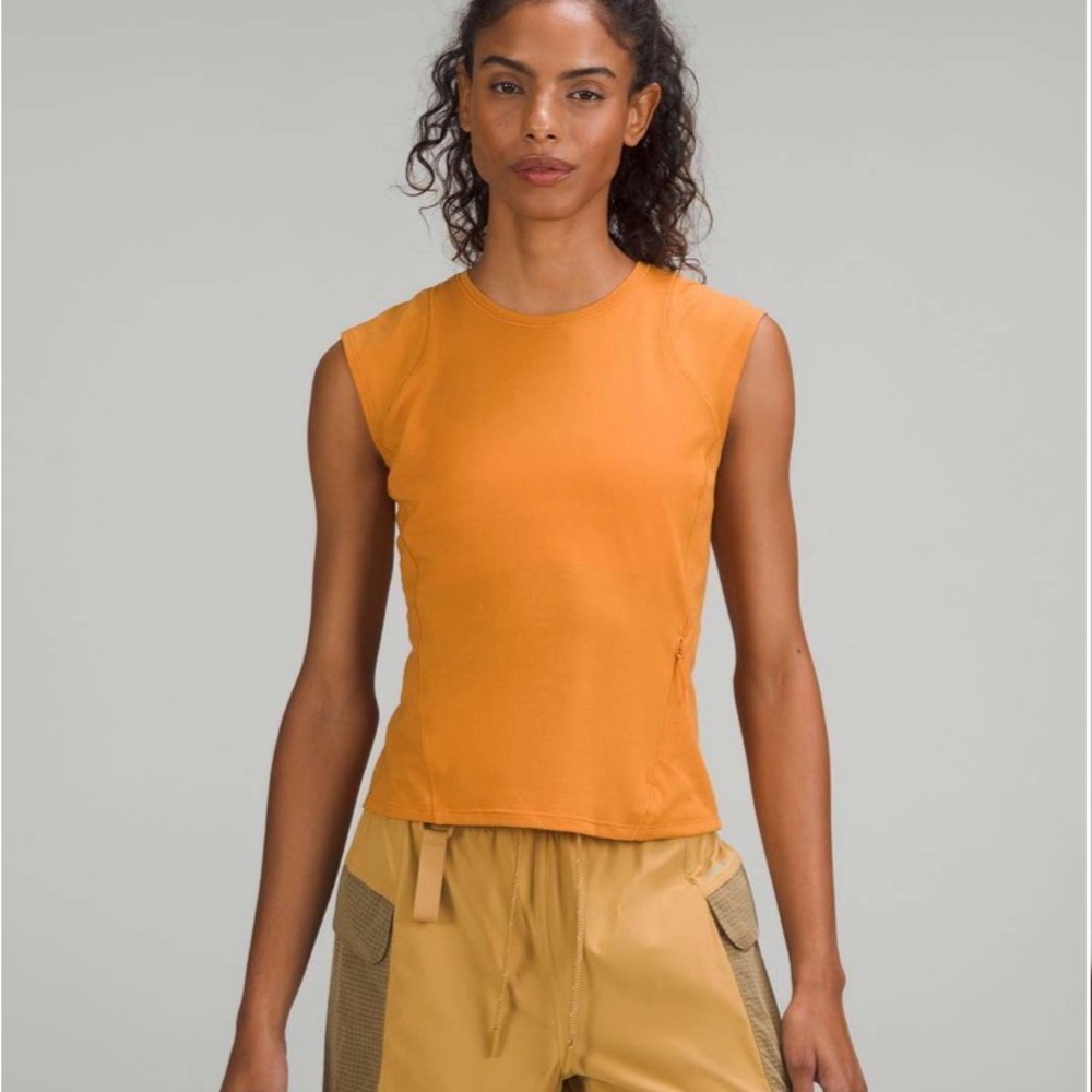 Lululemon Tank Top Womens 8 Yellow Sunray Train To Be Activewear